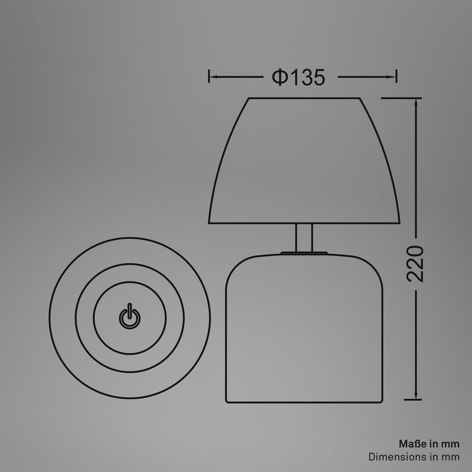 Настольная лампа BRILONER LED аккумуляторная IP44 керамическая 13.5х22 см Серо-антрацитовая, фото №11