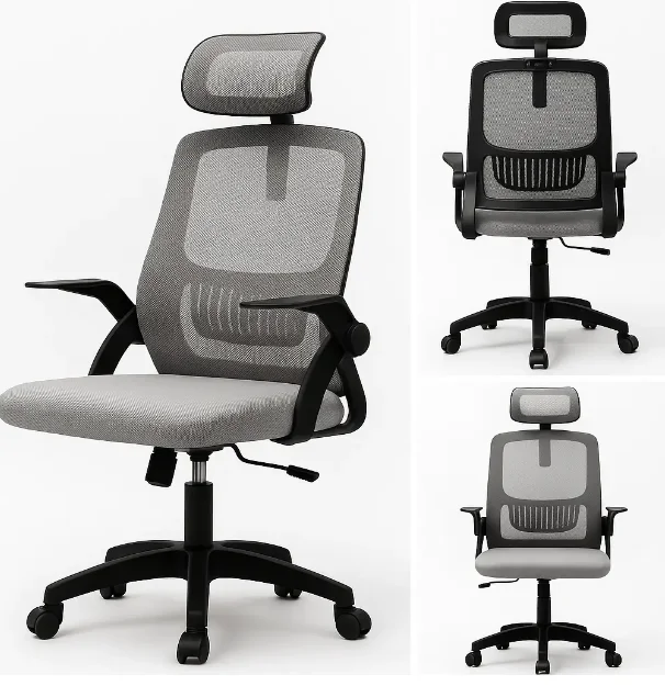 Кресло офисное эргономичное ErgoFlex Черно-серого цвета, фото №1