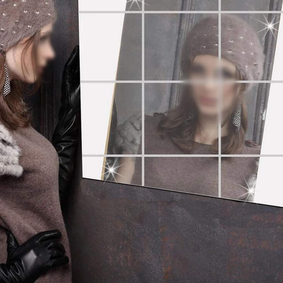 Дзеркальна плитка-наклейка 15 x 15 см 16 шт., фото №8 Дзеркальна плитка-наклейка 15 x 15 см 16 шт., фото №8