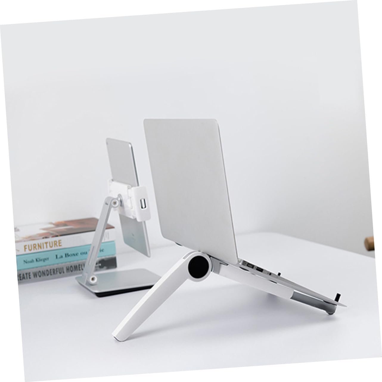 Підставка для ноутбука Gatuida Трикутна алюмінієва складана регульована, фото №5