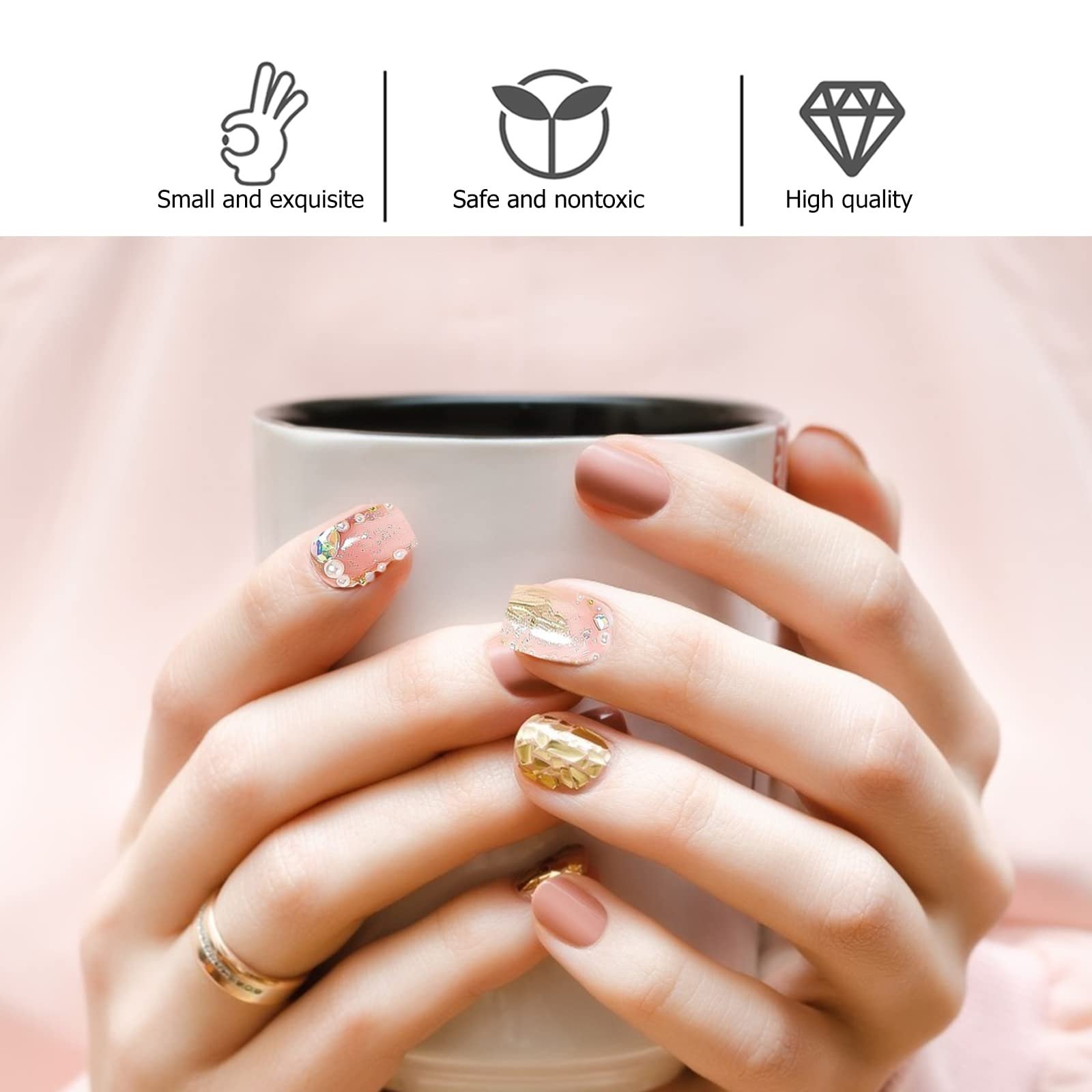 Стрази для нігтів Lurrose, кристали, плоскі , коштовності, DIY проєкти, фото №2