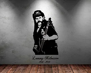 Настінна наклейка BG Motorhead Frontman Lemmy Kilmister 113 x 58 см Чорна - Фото 1
