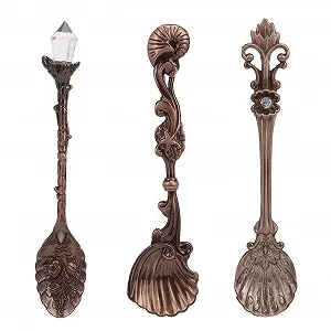 Набор из 3-х Винтажных Резных Кофейных Ложек - Фото 1