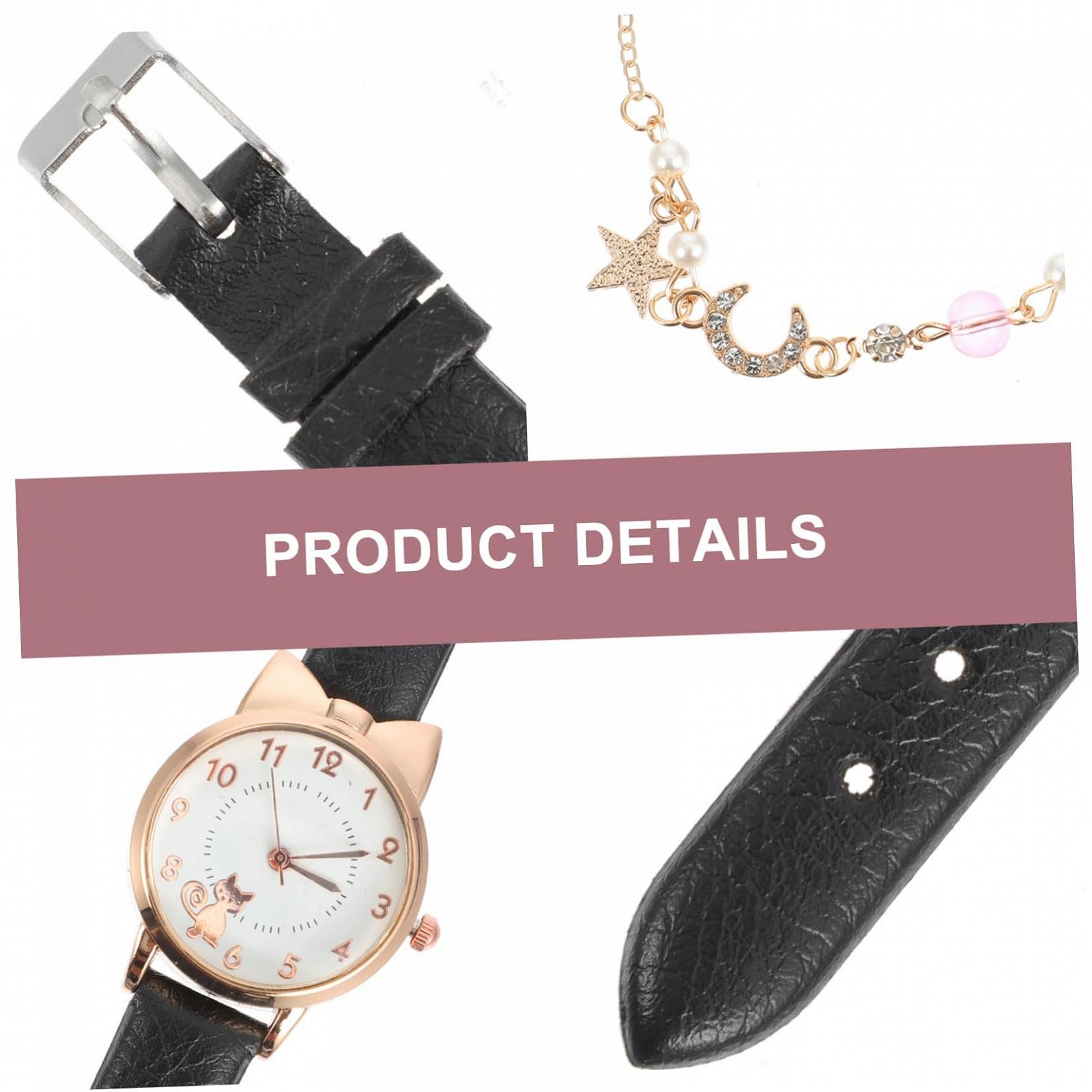 Жіночий кварцовий годинник PartyKindom з браслетом, шкіряний ремінець, фото №9