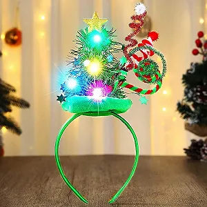 Обруч для волосся Капелюх Різдвяний Zoestar LED - Фото 1