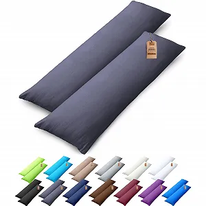 Наволочка NatureMark Jersey 2 шт. для подушок 40 x 145 см (для подушки для вагітних), антрацитово-сірий - Фото 1