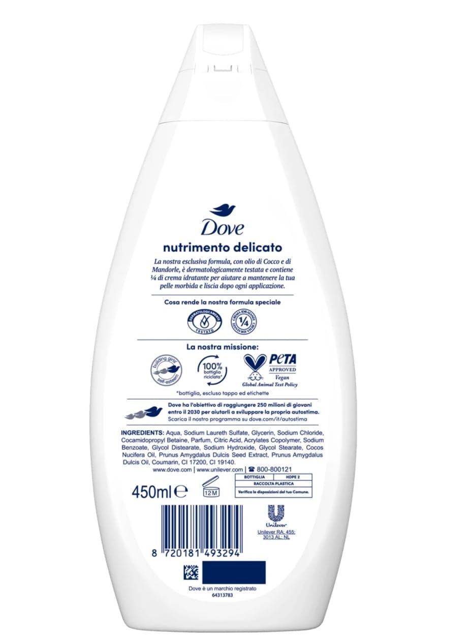 Гель для душу Dove Delicate Nourishing 450 мл (6 шт. в упаковці), фото №2