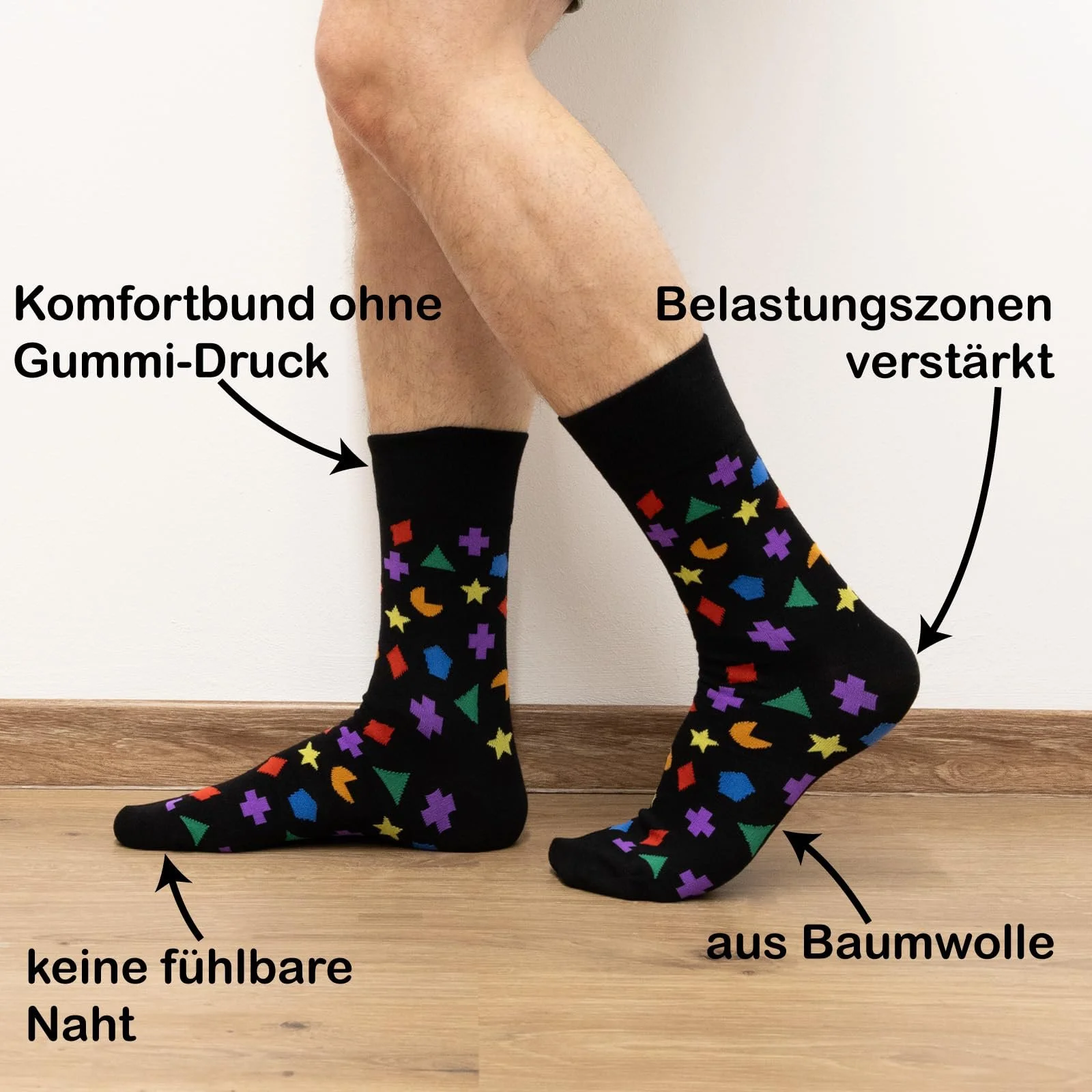 Бавовняні шкарпетки з дизайном будівельних блоків, фото №2