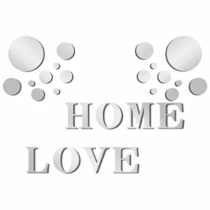 Наклейки на стіну Home Love 3D Акрилові Круглі 26 шт Сріблясті - Фото 1