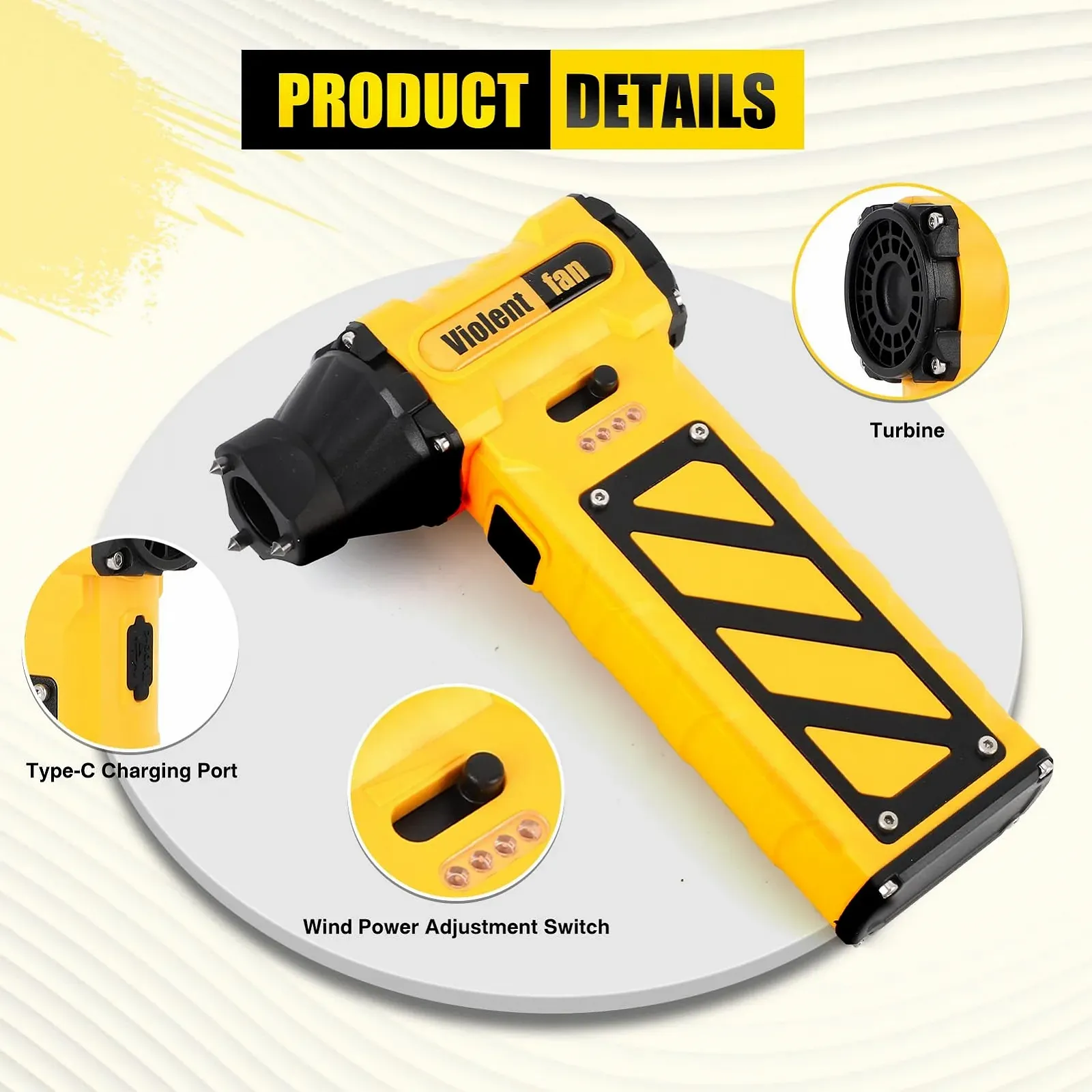 Електрична повітродувка 120000 RPM 8000 mAh з функцією розбивання скла, фото №5 Електрична повітродувка 120000 RPM 8000 mAh з функцією розбивання скла, фото №5