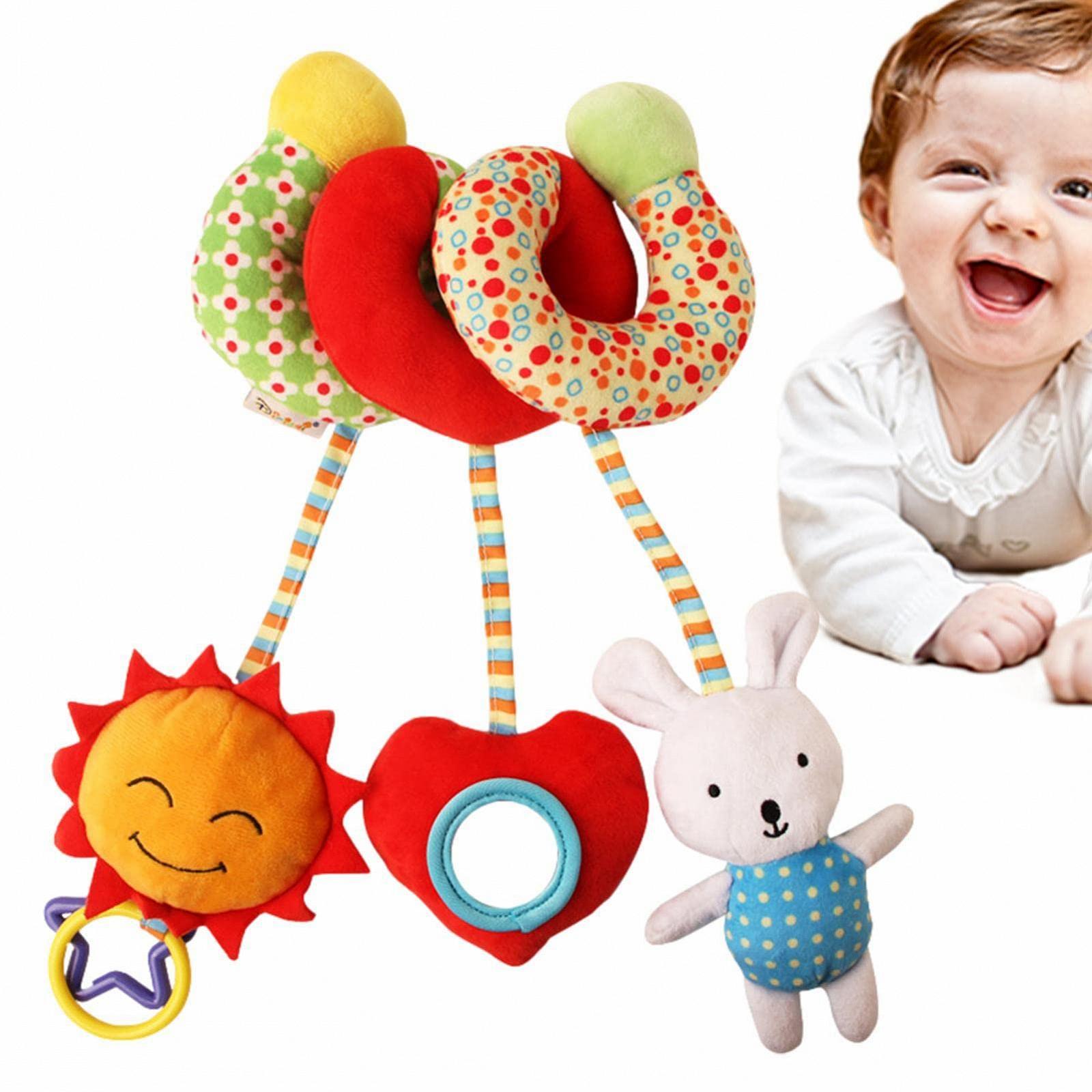 Игрушка-подвеска Bexdug Pram Rattle Spiral Plush с прорезывателем и цветными кольцами, фото №6