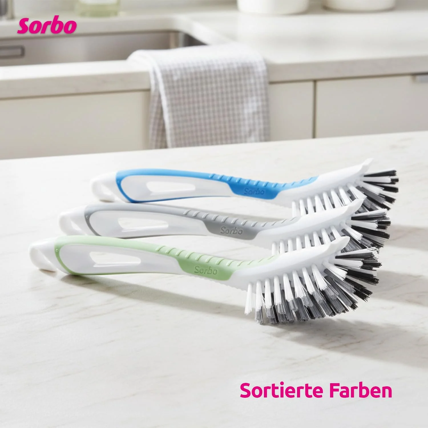 Щітка для посуду Sorbo Smart Brush пластикова зі скребком, фото №6 Щітка для посуду Sorbo Smart Brush пластикова зі скребком, фото №6