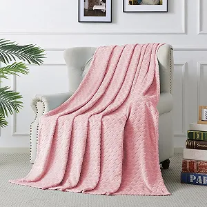 Одеяло FY FIBER HOUSE Флисовое Мягкое Со змеиными линиями, Очень мягкое Пушистое одеяло, Легкое, Уютное Микрофибровое одеяло для дивана / Шерстяное одеяло для офиса, Кресла и Кемпинга, 130 x 150 см, Розовое synthetic.ua - Фото 1