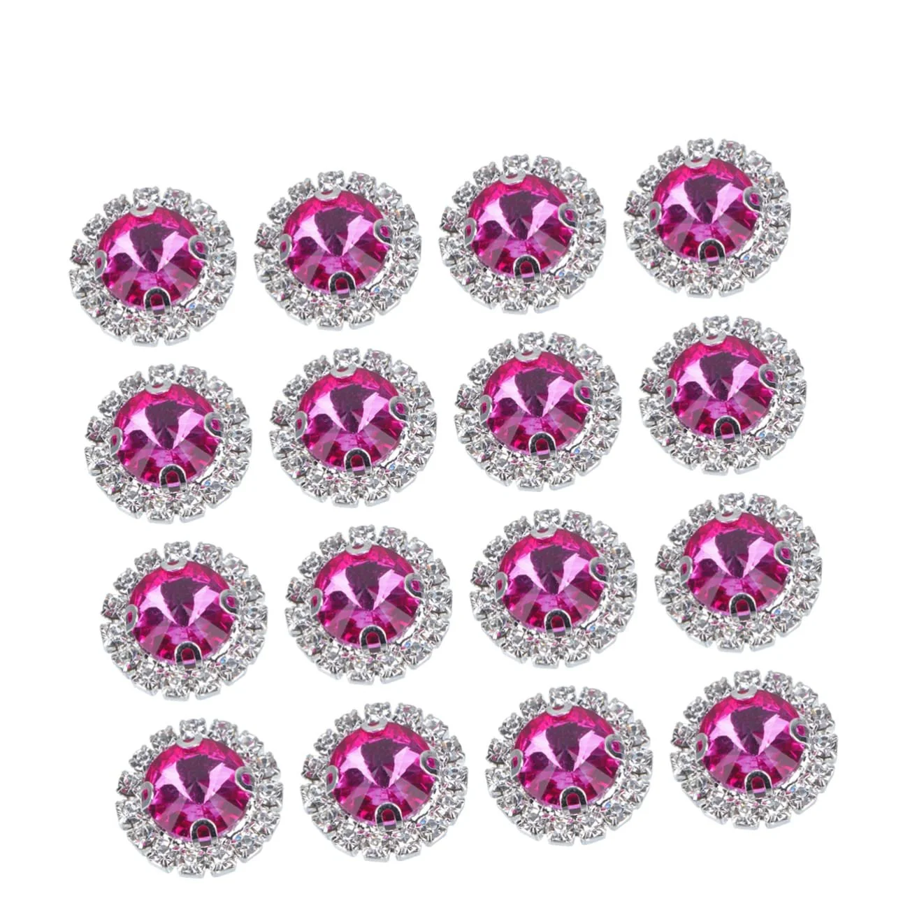 Стразы Плоские круглые 20 шт., розово-красные сверкающие камни для рукоделия, изготовления ювелирных изделий, украшения свадебного стола, девичника, универсальные кристаллы для рукоделия, фото №1