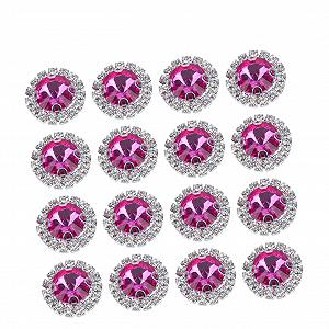 Стразы Плоские круглые 20 шт., розово-красные сверкающие камни для рукоделия, изготовления ювелирных изделий, украшения свадебного стола, девичника, универсальные кристаллы для рукоделия - Фото 1