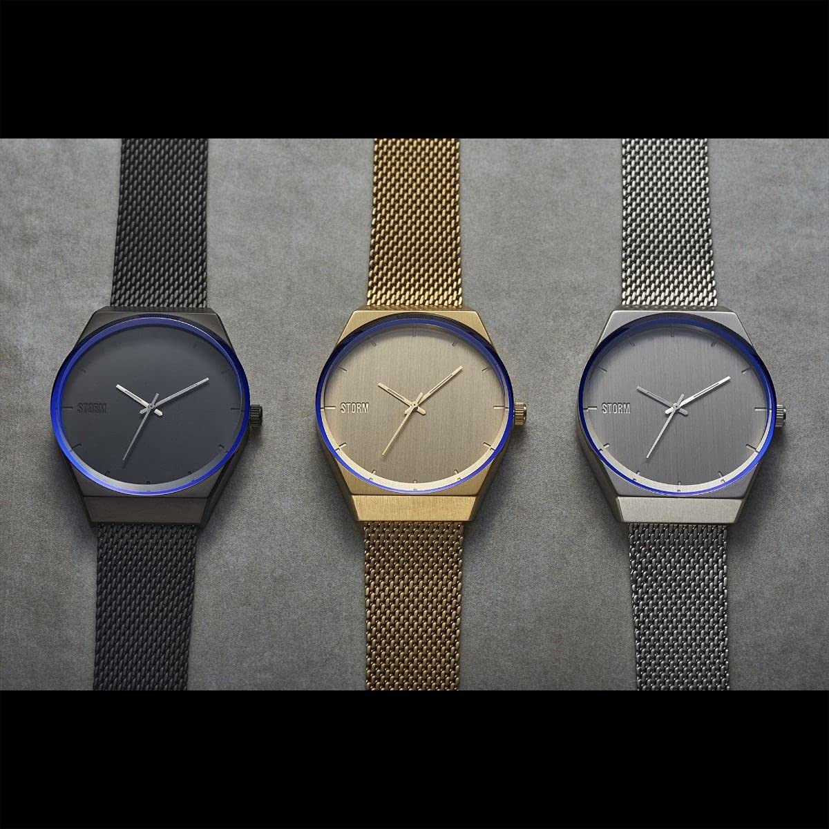 STORM London Cirero 43 мм нержавеющая сталь сетчатый браслет 3 бара 47477, фото №5