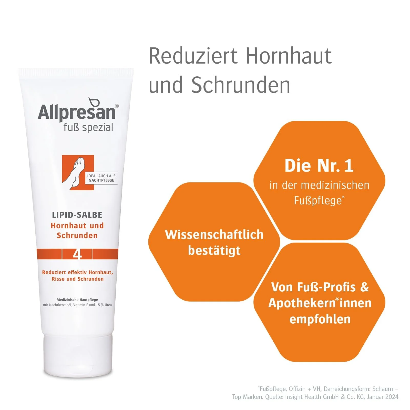 Набор для ухода за ногами Allpresan Fuß Spezial No. 4 против мозолей и трещин 125 мл + 125 мл + 40 мл, фото №5