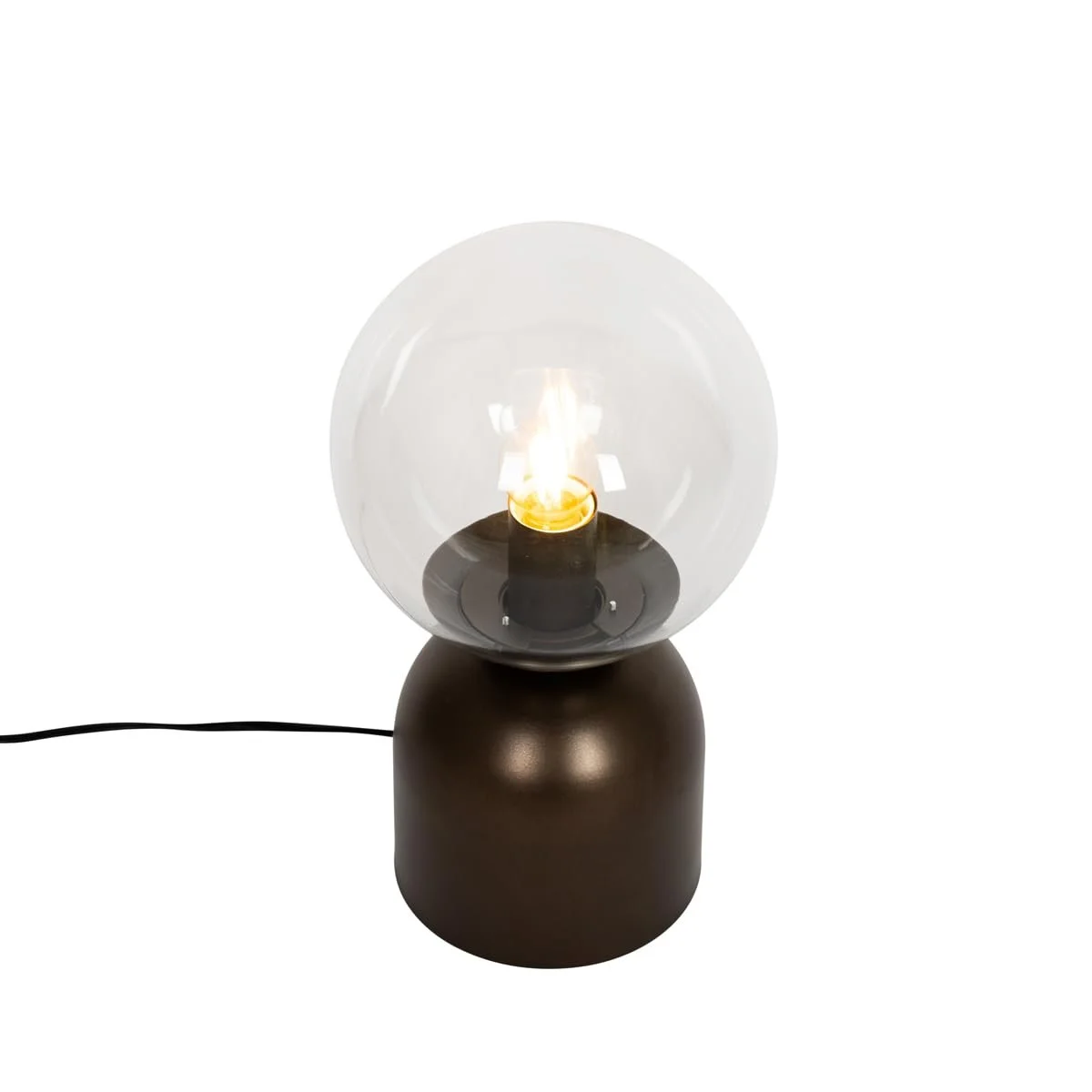 Настільна лампа Qazqa Hotel Chic Pallon Trend Темна бронза Прозоре скло E27, фото №7