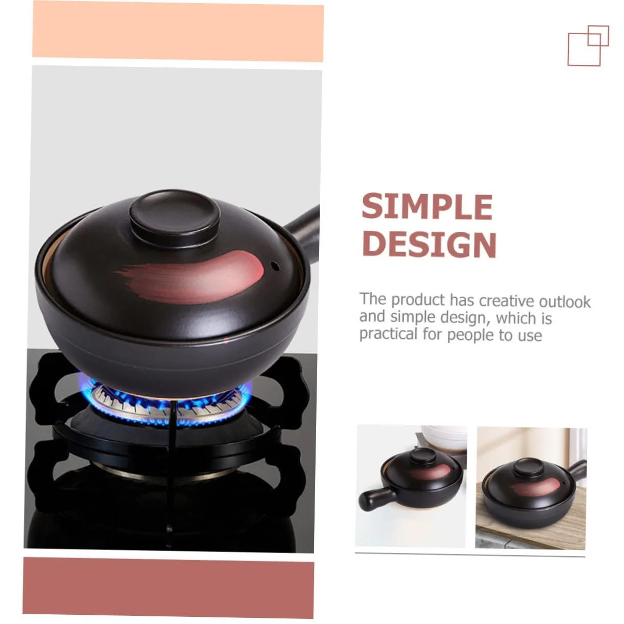 Кастрюля Happyyami Глиняная с ручкой маленькая для газовой плиты нескользящая, фото №7