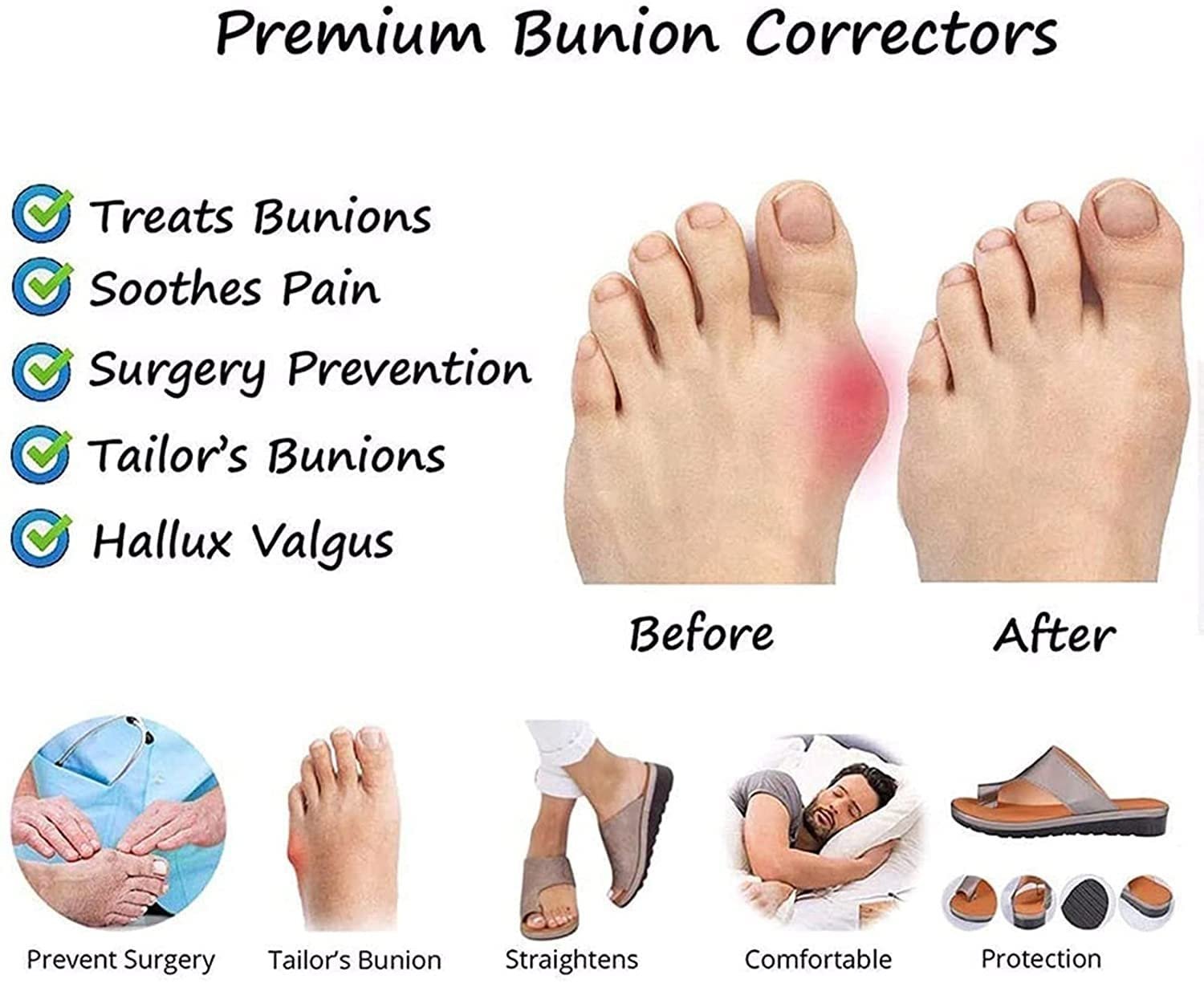 Ортопедические Шлепанцы для коррекции большого пальца стопы, фото №6 Ортопедические Шлепанцы для коррекции большого пальца стопы, фото №6