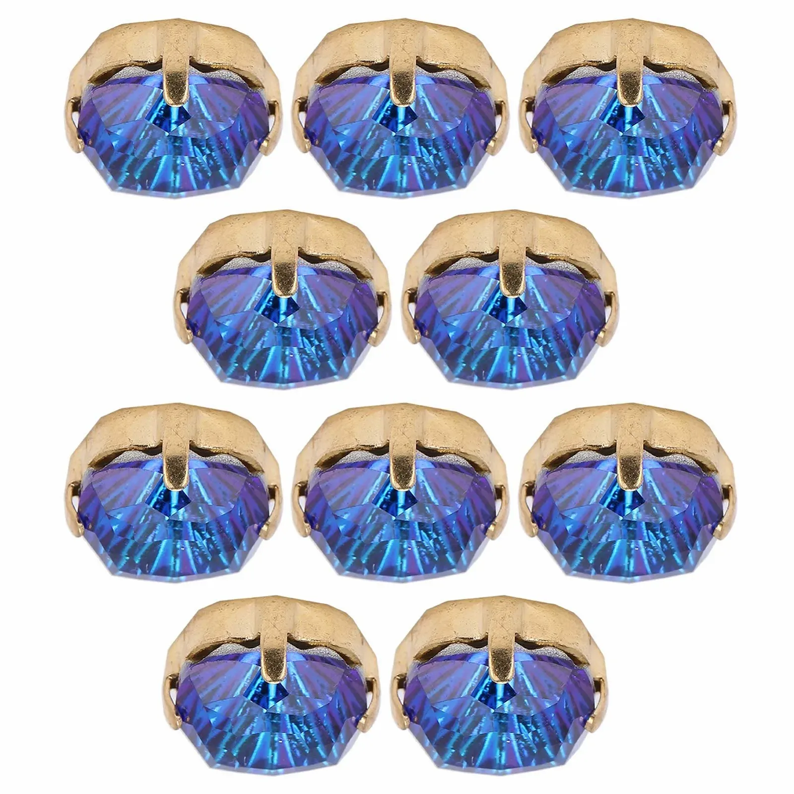 Діамант Скляний Emoshayoga Пришивний З кігтем K9 10 мм Блакитне Світло (10 шт), фото №4