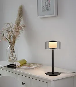 Настільна лампа Paul Neuhaus LED 33 см димоване скло чорна synthetic.ua - Фото 1