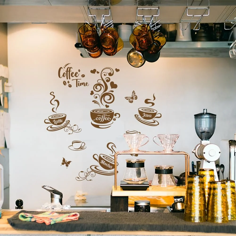 Наклейка на стіну SUPERDANT Coffee Time Вінілова Коричнева, фото №4