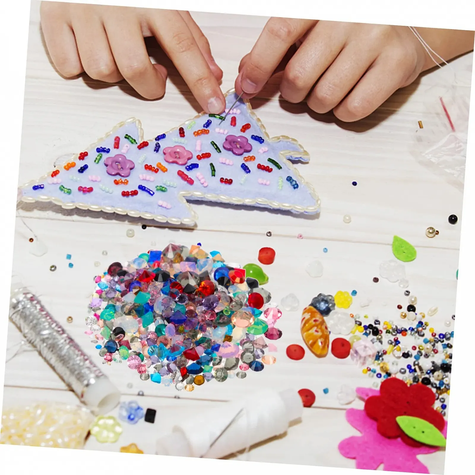 Круглі стрази для нігтів, кольорові, для прикрашання нігтів, фото №3