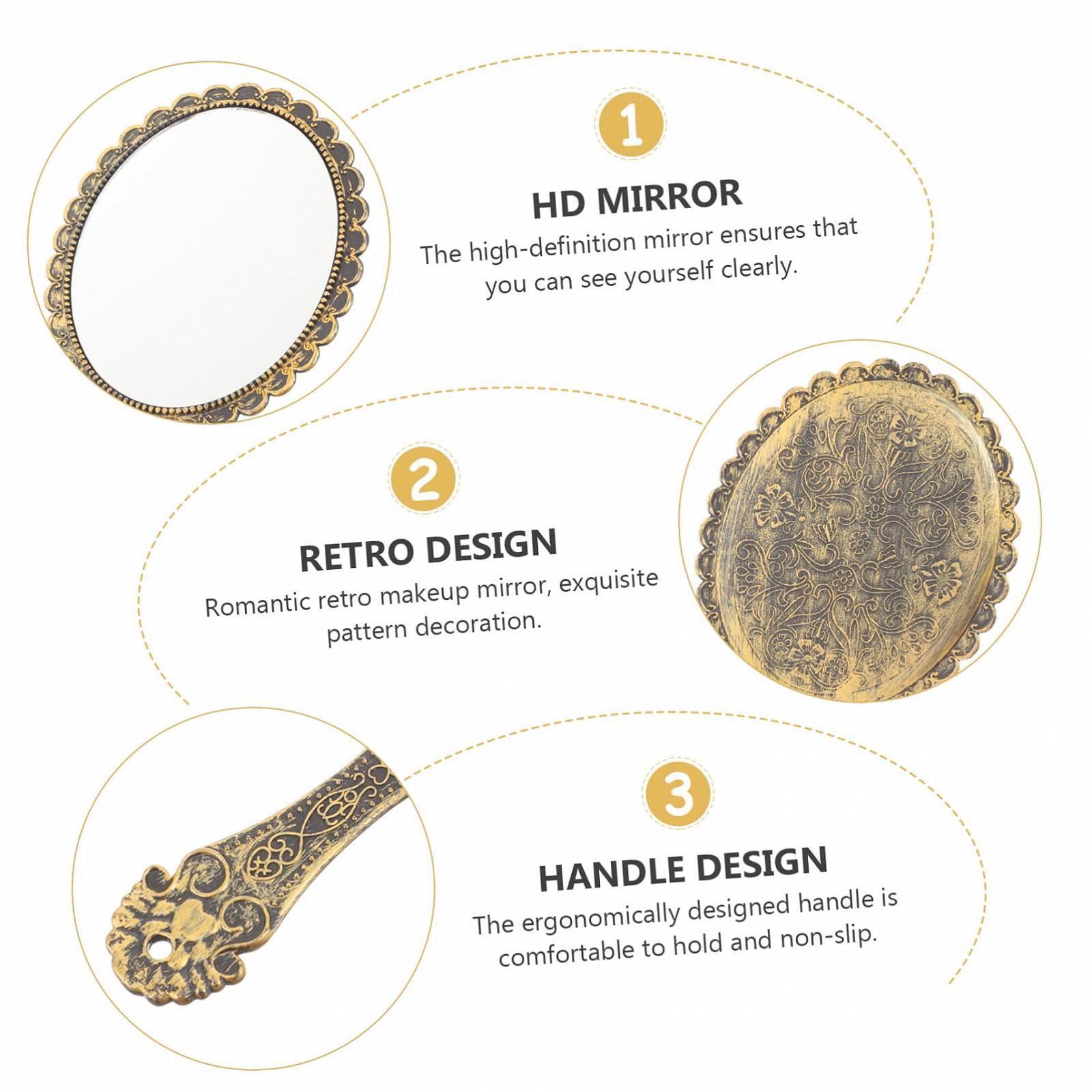 Дзеркало Angoily Столове дзеркало Вишуканий дзеркало З тисненим дизайном Вантажний косметичний дзеркало Ручний дзеркало, фото №6 Дзеркало Angoily Столове дзеркало Вишуканий дзеркало З тисненим дизайном Вантажний косметичний дзеркало Ручний дзеркало, фото №6