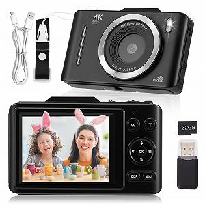 Мини Цифровая Камера 1080P 58MP с 32G Картой, Фотокамера с 2.4 Дюймовым LCD Экраном, 16X Цифровой Зум, Компактная Камера для Детей и Подростков - Фото 1