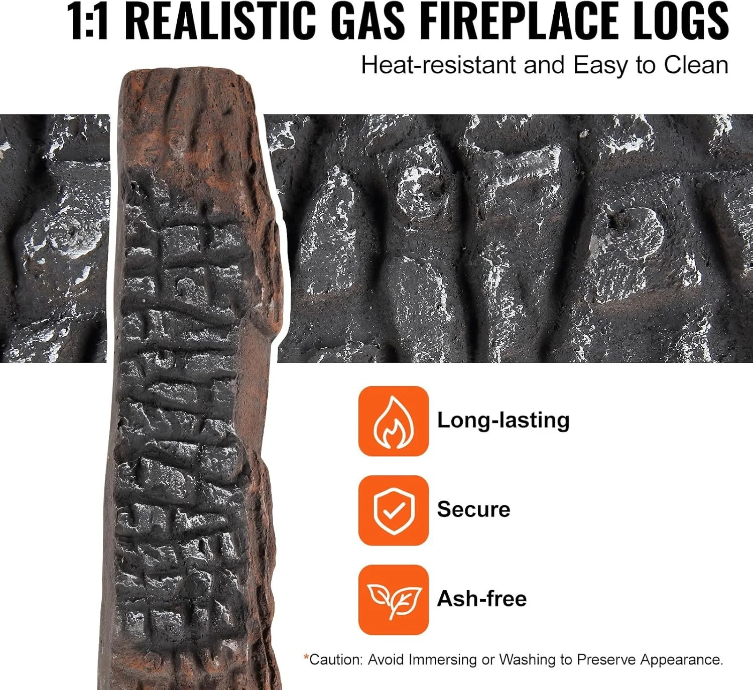 Керамические полена VEVOR SUN-LMZ068-1 / 10 штук / Огнестойкость 1832 градусов по Фаренгейту / Газ и этанол / Имитация древесины, фото №5 Керамические полена VEVOR SUN-LMZ068-1 / 10 штук / Огнестойкость 1832 градусов по Фаренгейту / Газ и этанол / Имитация древесины, фото №5