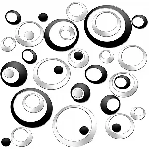 Наклейки на стіну 3D Mirror 48 шт. Акрилові Круглі Дзеркальні Сріблясті - Фото 1