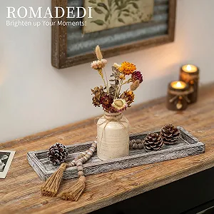 Декоративний піднос Romadedi Прямокутний Дерев'яний 38 см для Свічок synthetic.ua - Фото 1