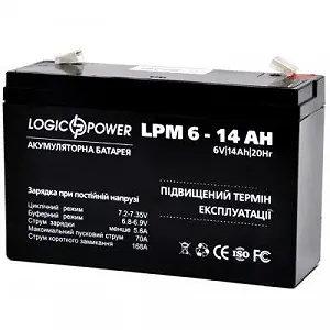 Батарея к ИБП LogicPower LPM 6В 14 Ач 4160 - Фото 1