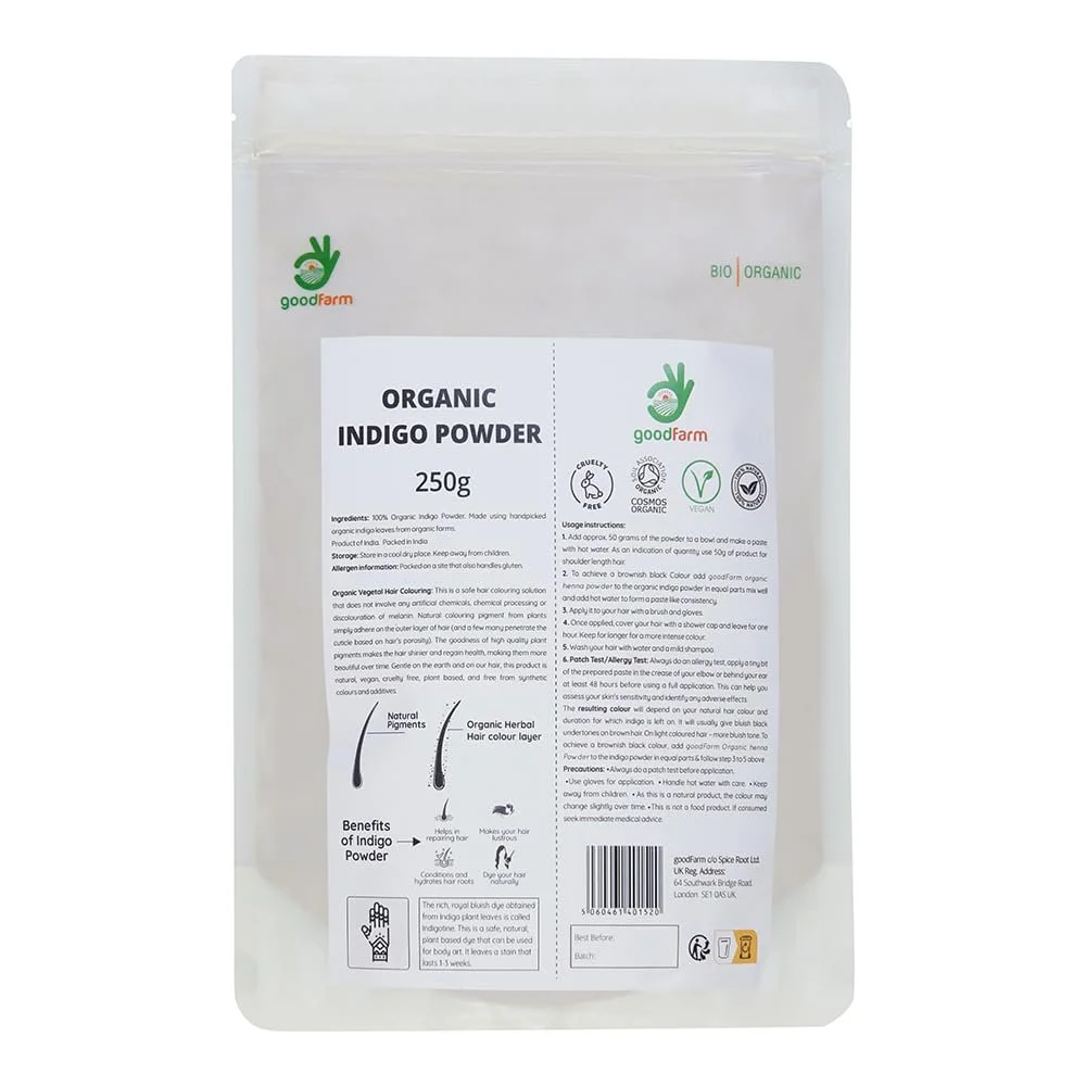 Фарба для волосся Indigo goodFarm Organic, 250 г - Органічна рослинна, натуральний колір, фото №2