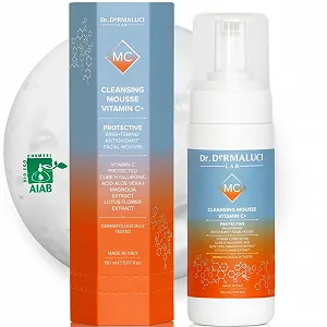 Мусс для умывания с витамином C 150 мл Органический | Для чувствительной кожи | Увлажняющий, осветляющий, успокаивающий | С гиалуроновой кислотой, алоэ вера, магнолией и кровью лотоса | Сертифицировано AIAB, протестировано на никель - Фото 1