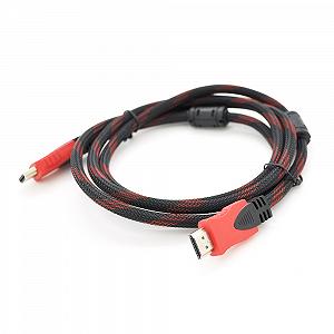 Кабель Merlion HDMI-HDMI 3.0m, v1.4, OD-7.4mm, 2 фильтра оплетка круглый Black/RED коннектор RED/Black Пакет Q125