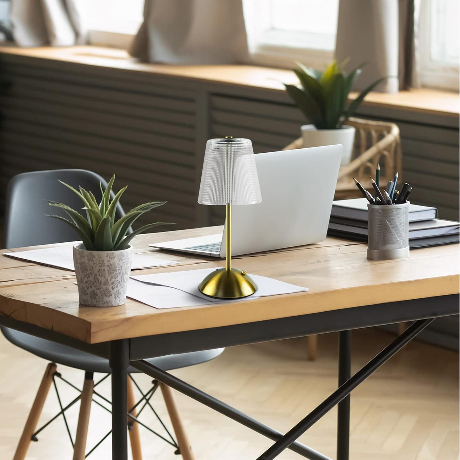 Настільна лампа Amingulry Wireless 4000 mAh 3 Colour Modes Dimmable Gold Metal 30 см, фото №7