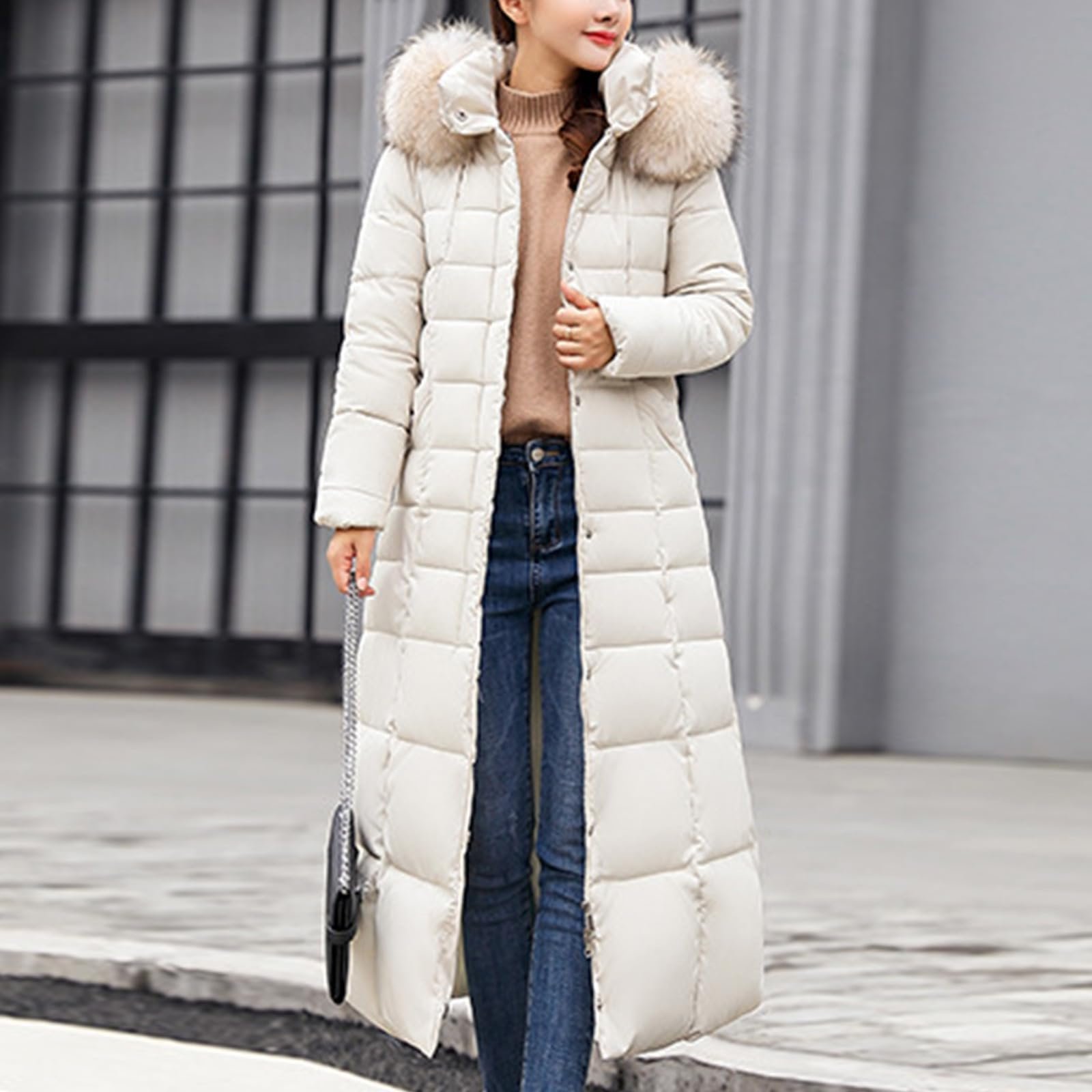 Женский Пуховик с капюшоном Длинная Зимняя, фото №2 Женский Пуховик с капюшоном Длинная Зимняя, фото №2