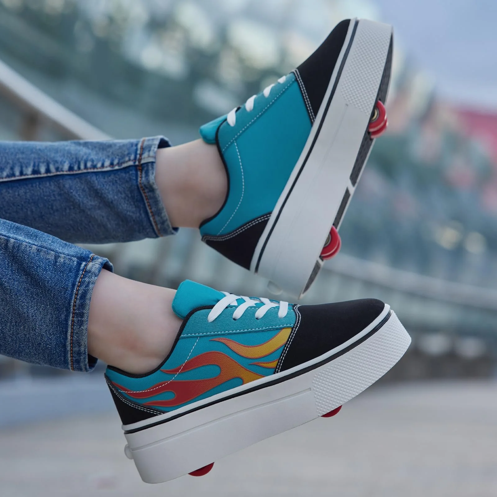 Кроссовки на колесиках и девочек Съемные 4 колесика Роликовые кроссовки Детские, фото №5