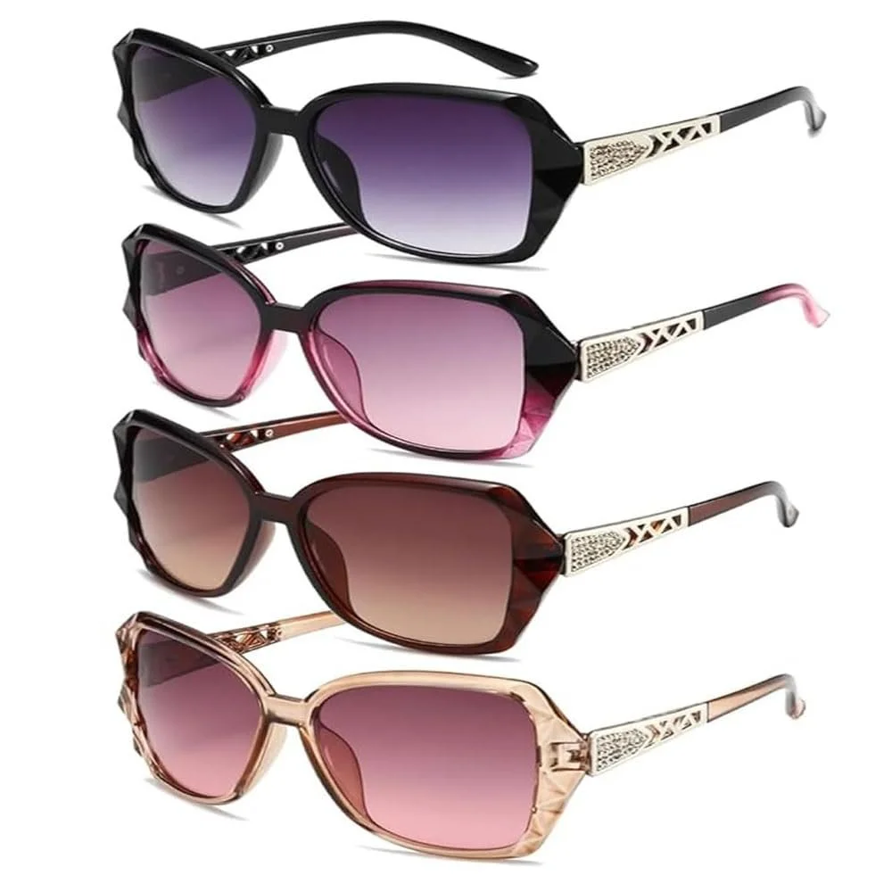 Сонячні окуляри CYXZMYA Ретро Поляризовані лінзи UV400 Гламурний стиль Чорний (4 шт.), фото №1