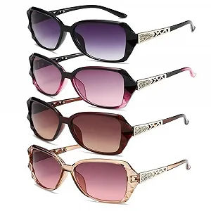 Солнечные очки CYXZMYA Ретро Поляризованные линзы UV400 Гламурный стиль Черный (4 шт.) - Фото 1