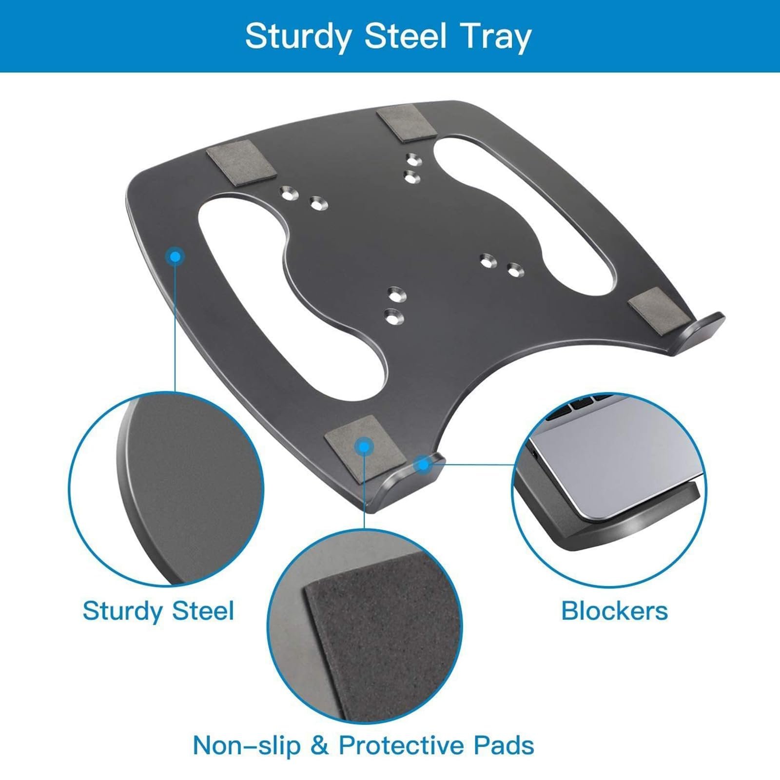 Підставка для ноутбука для кронштейна монітора Підходить для ноутбуків до 15,6 дюймів 100 x 100 мм Чорний, фото №2 Підставка для ноутбука для кронштейна монітора Підходить для ноутбуків до 15,6 дюймів 100 x 100 мм Чорний, фото №2