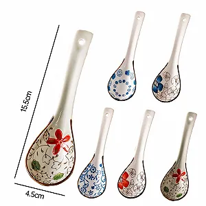 Набір з 6 азіатських ложок для супу, Керамічні китайські synthetic.ua - Фото 1