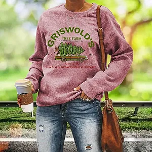 Женская толстовка MLZHAN Griswold's Tree Farm Рождественская семейная графика Свободная Осенняя Зимняя Толстовка с длинными рукавами synthetic.ua - Фото 1