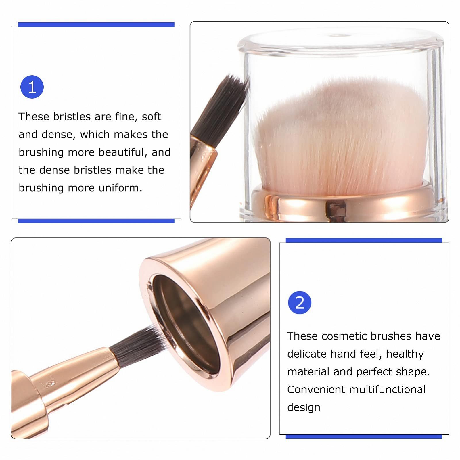 Кисть для макіяжу Beaupretty 4-в-1 Багатофункціональна Подвійна Головка Для основи Рум'ян Бронзера для крему із синтетичного волокна, фото №3