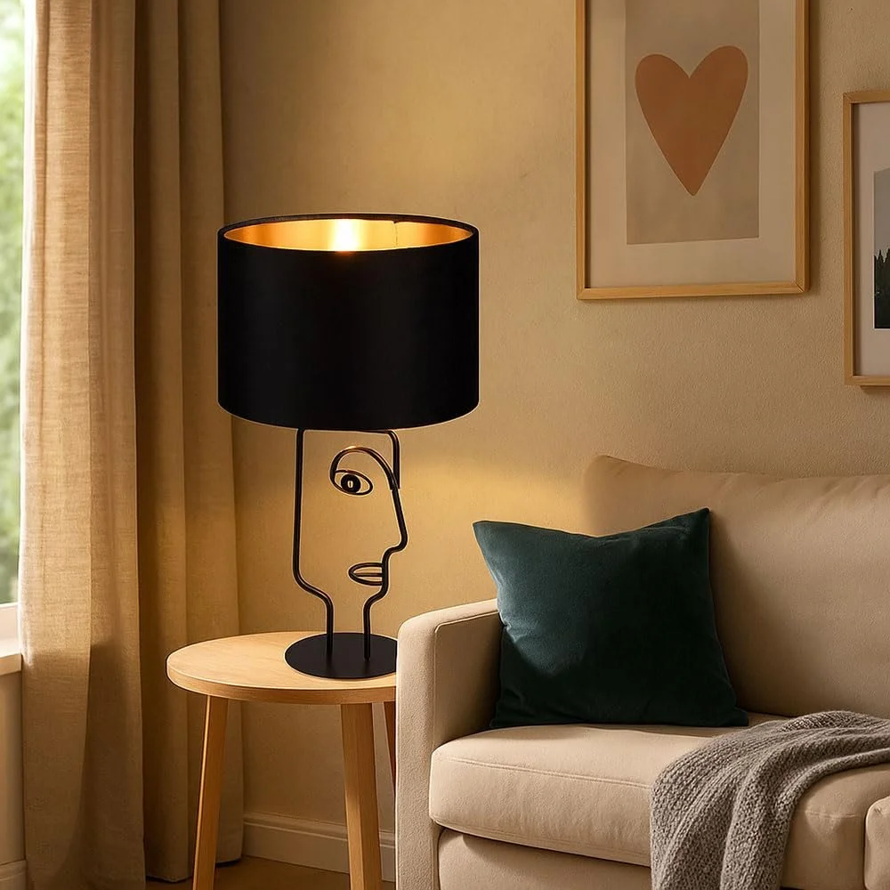 Розумна світлодіодна настільна лампа etc-shop Smart LED димована з керуванням через додаток RGB 8.5 Вт 806 лм висота 42 см чорна металева з тканинним абажуром, фото №6