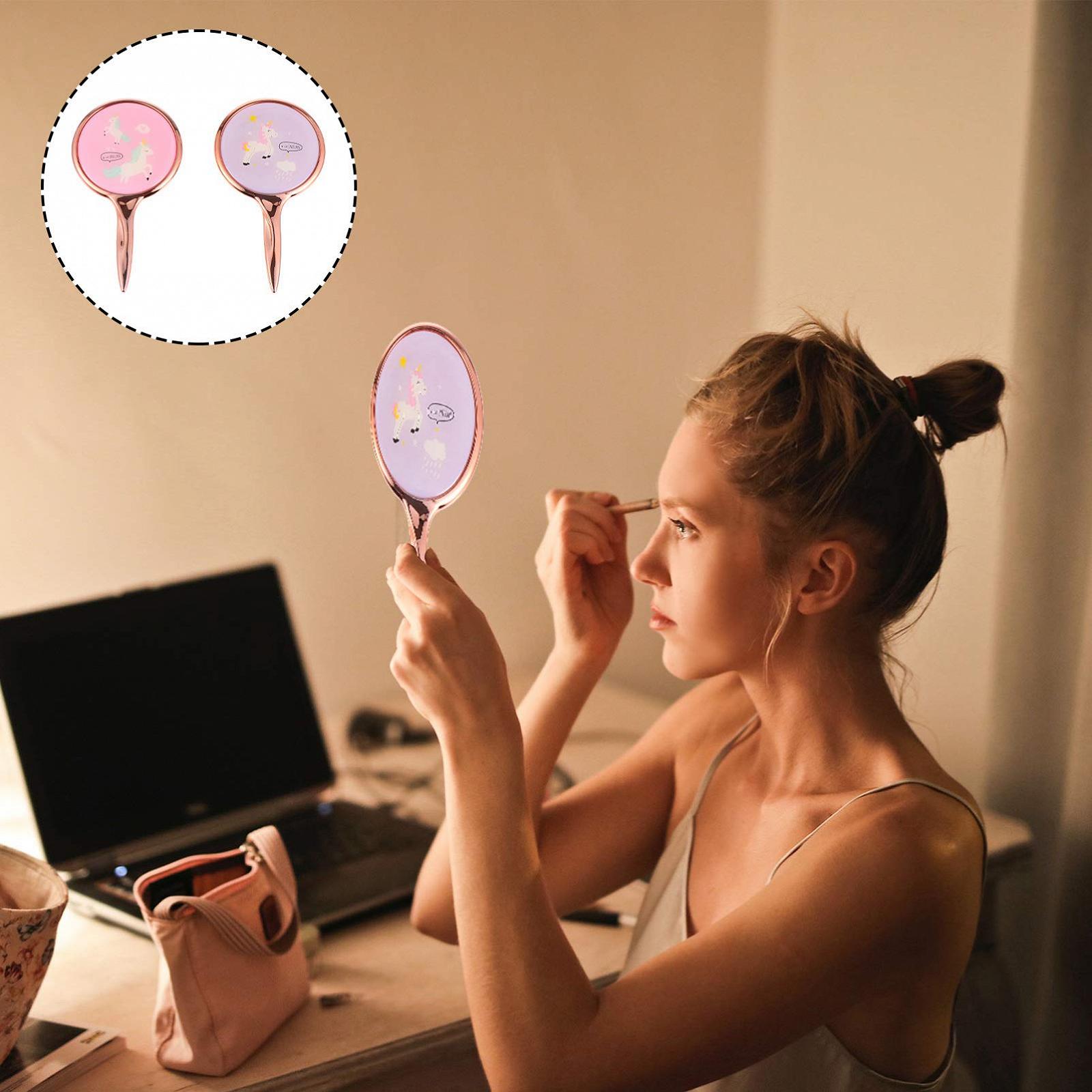 Зеркало Angoily 6 шт ручное круглое для макияжа маленькое с ручкой, фото №6