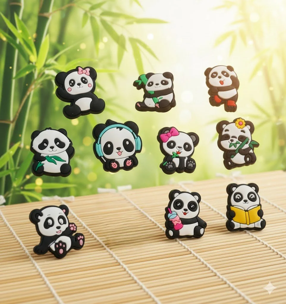 Джибитсы панда panda животное Jibbitz 10 шт аксессуары крокс украшение Dz_173, фото №1