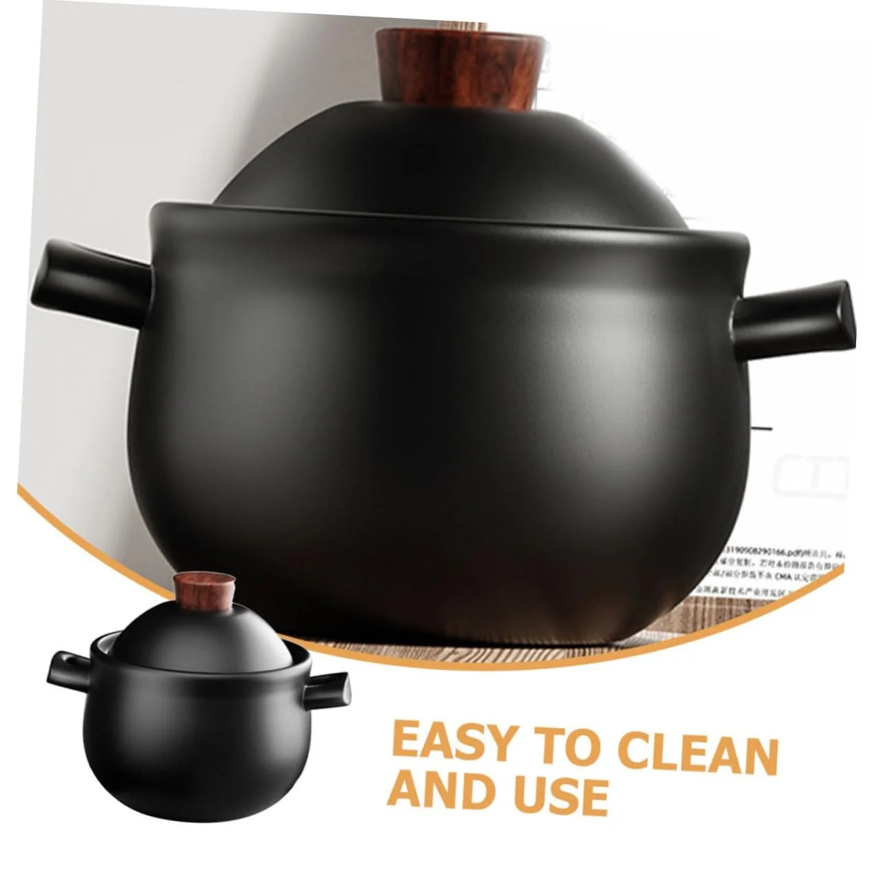 Кастрюля VALICLUD Керамическая Термостойкая для газовых плит Универсальная, фото №3